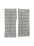 Cadenza Italy Cashmere Blend Scandi Wrist Warmers - Silver and White