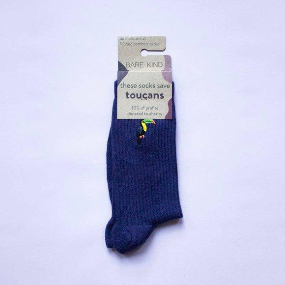 Bare Kind Adults Socks -  Bamboo Embroidered & Ribbed