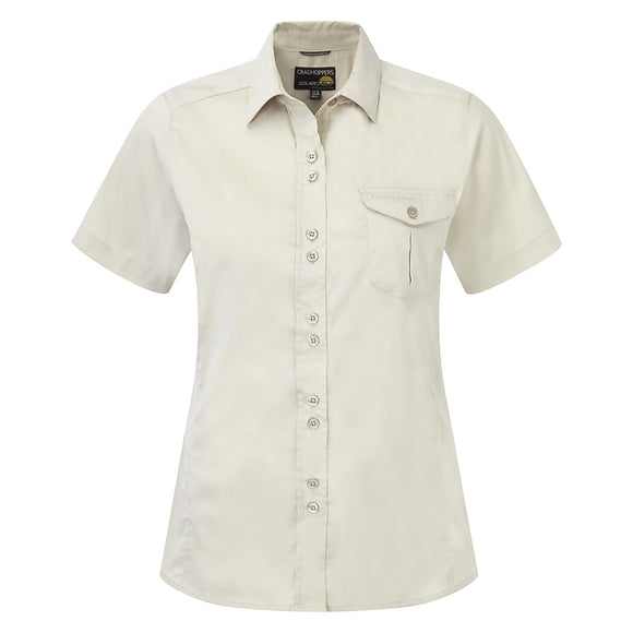 Craghoppers Womens Shirt - White Kiwi Short-Sleeved