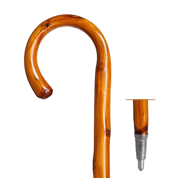Trekking Pole with Curved Chestnut Wood