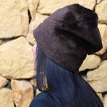 Purple Sardine Beanie Hat - Dark brown