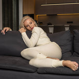 Menique Womens Baselayer Set - Merino Thermal Long Sleeve & Bottom 2-Piece Set - Dark Green