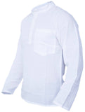 Gheri Mens Shirt - Plain Cotton Lightweight Long Sleeve Grandad Collar