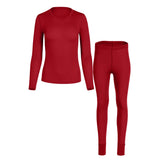 Menique Womens Baselayer Set - Merino Thermal Long Sleeve & Bottom 2-Piece Set - Natural Colour