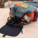 Hobo Hippie Recycled Jute Rice Bag Backpack - Multicolour