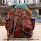 Hobo Hippie Recycled Jute Rice Bag Backpack - Multicolour
