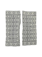 Cadenza Italy Cashmere Blend Scandi Wrist Warmers - Silver and White