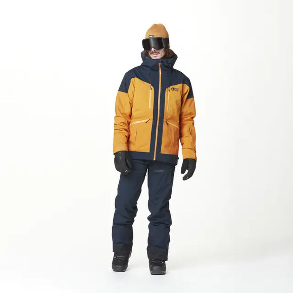 Picture Mens Ski Jacket - Naikoon - Dark Blue Camel Honey L