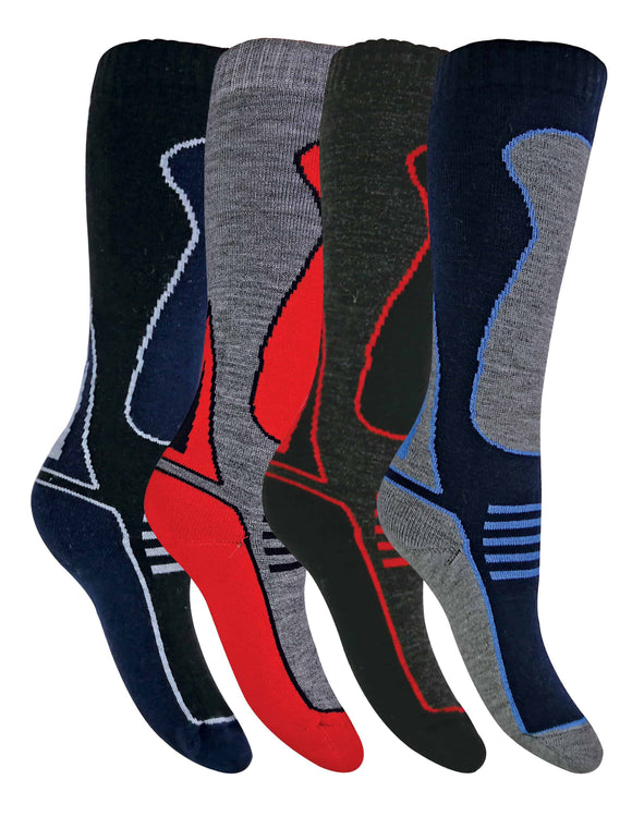 Sock Snob Kids Ski Socks - 4 Pack Performax Junior Size 9-12