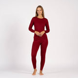 Menique Womens Baselayer Set - Merino Thermal Long Sleeve & Bottom 2-Piece Set - Natural Colour