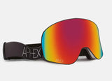 Aphex Adults Ski & Board Goggles - Virgo Black Revo Red Lens and Q View Lens