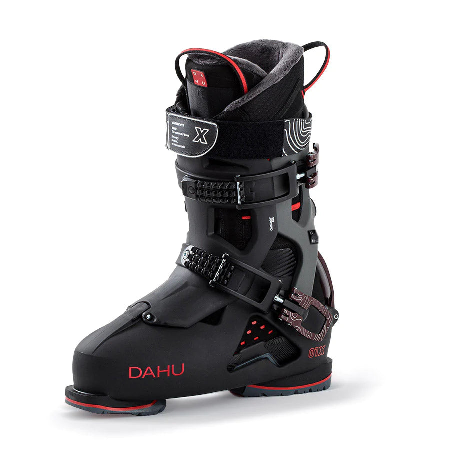 DAHU Mens Ski Boots  - Écorce 01X (Basalt Black - Black - Red)