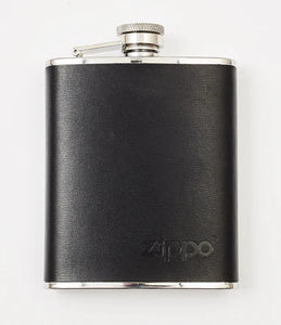 Zippo Stainless Steel Flask Leather Wrap 6oz