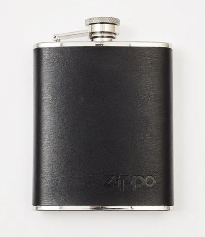 Zippo Stainless Steel Flask Leather Wrap 6oz