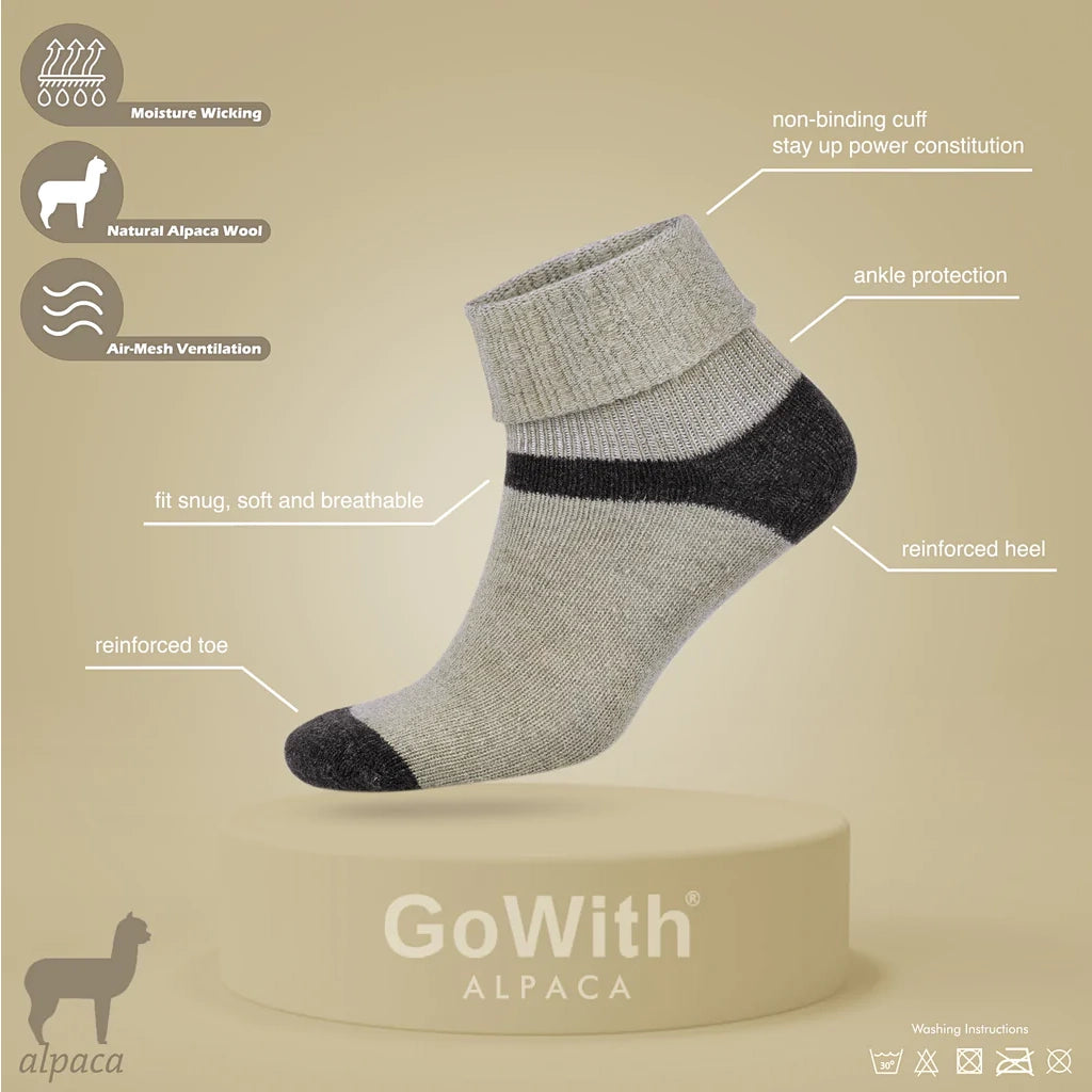 AJTU Adults Socks - Alpaca Wool Crew (Pack of 2)