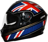 Leopard Hunter Full Face DVS Motorbike Helmet - Union Jack (UK)