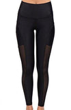 ACAI Womens Leggings - Mesh Compression Black XL