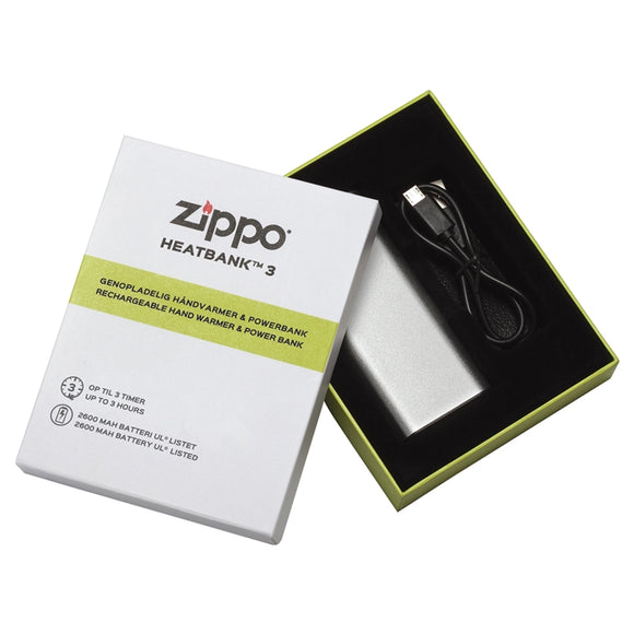 Zippo Heatbank 3 Hour, rechargable handwarmer & Power Bank, Black (GIFT BOX)